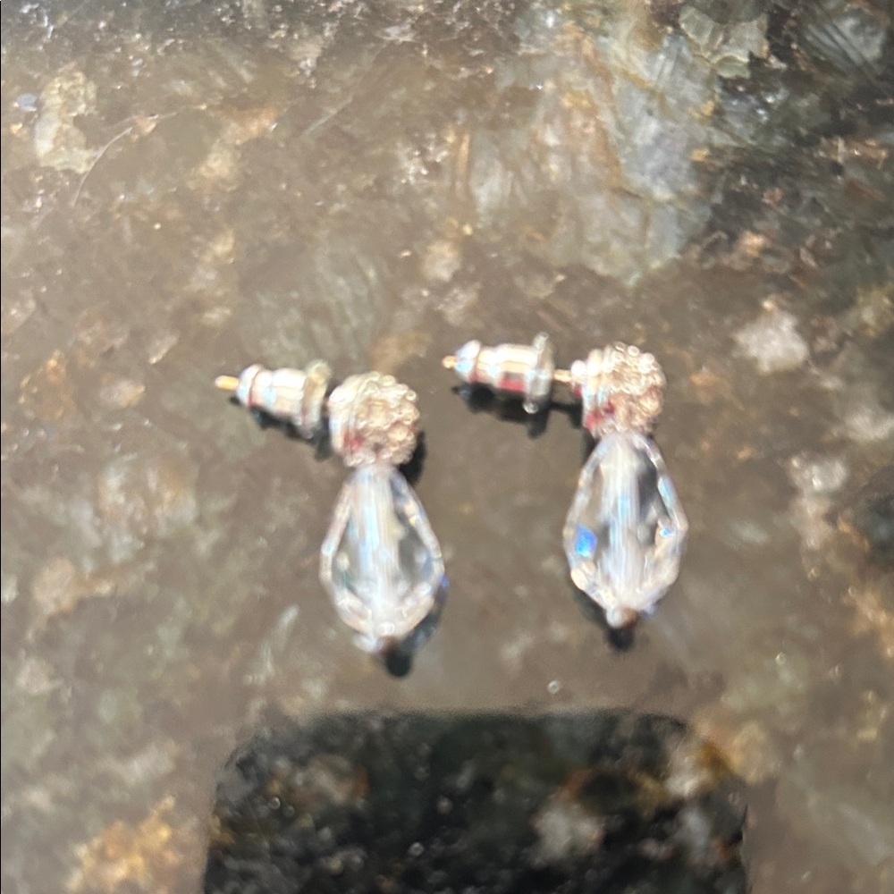 Swarovski Silver Crystal Teardrop Earrings